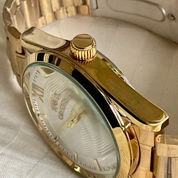 NWOT Orient Automatic Date Watch 22 Jewels Engraved Dial - Picture 5 of 10